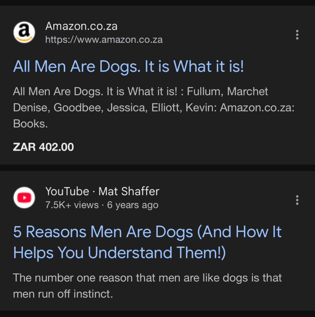 Image of search results: are-men-really-dogs